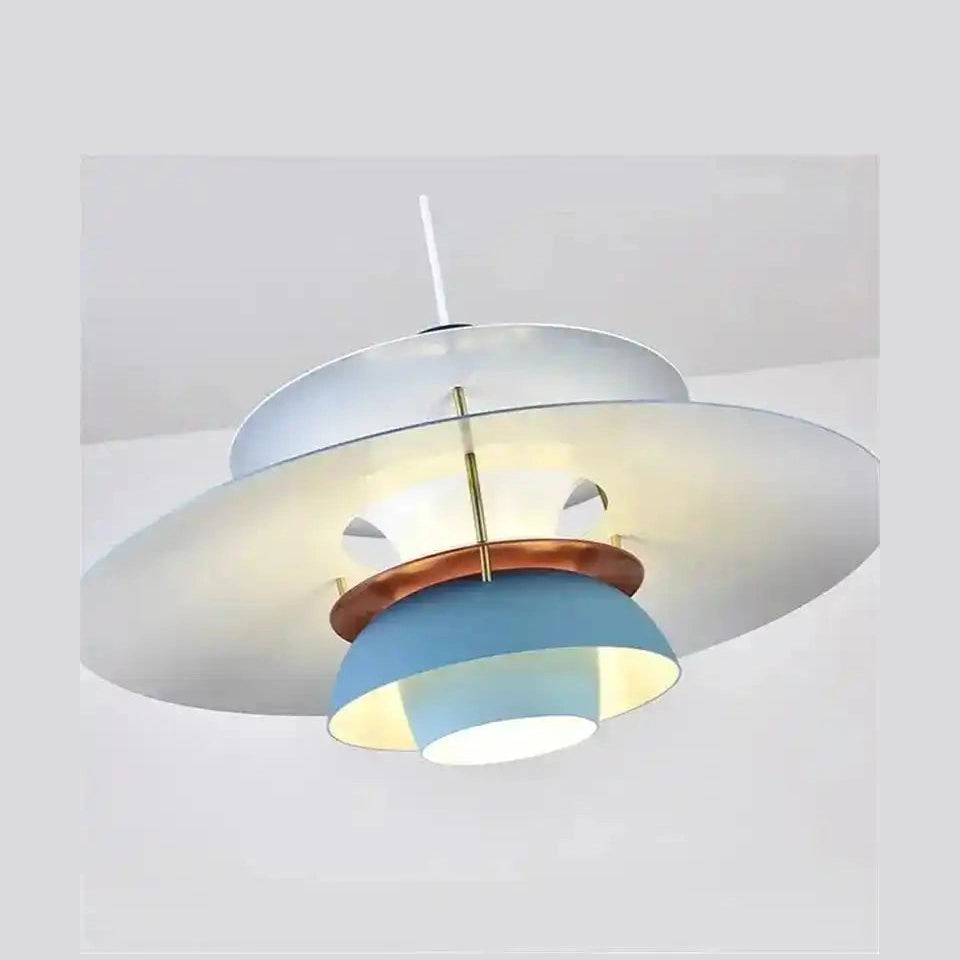 Nowoczesne lampy wiszące zhiwudeng w biało-niebieskim kolorze z miedzianymi detalami