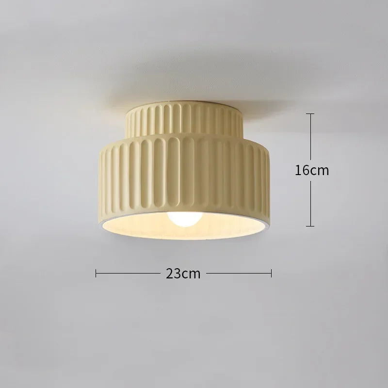 Xiaomi kremowy plafon sufitowy z żeberkowaną ceramiczną oprawą 23 cm średnicy i 16 cm wysokości minimalistyczny