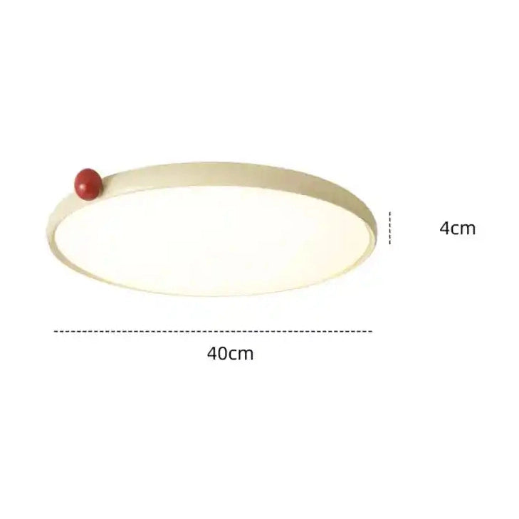 Nowoczesne oświetlenie LED do salonu sufitowe okrągłe 40 cm z dekoracyjnym czerwonym detalem