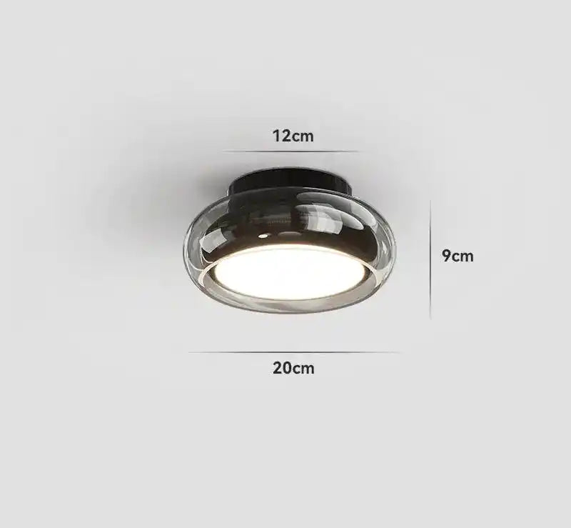 Xunze nowoczesne oświetlenie LED do salonu ze szklanym kloszem i wymiarami 20x12x9 cm