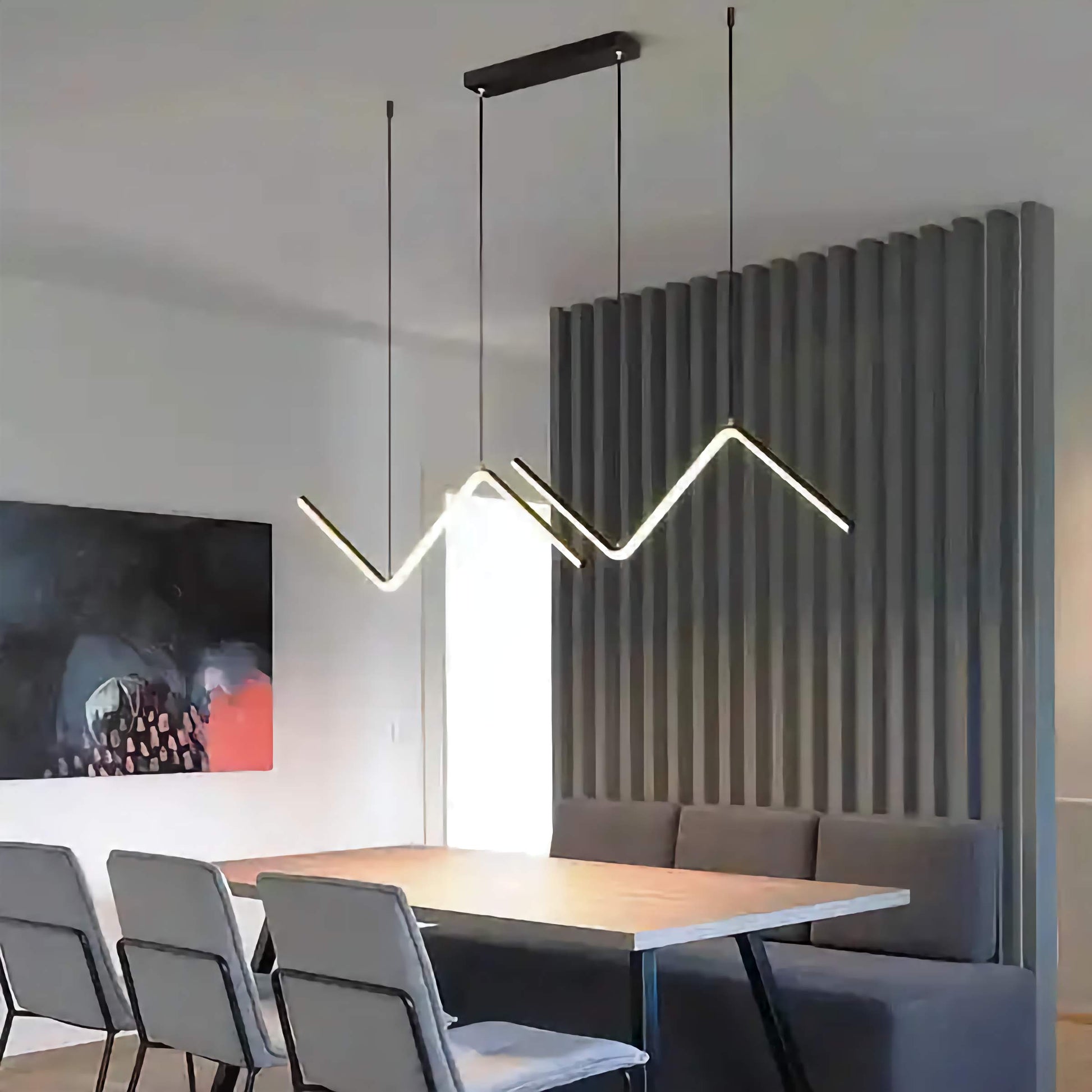 Nowoczesne lampy designerskie do wnętrz AODN wiszące nad stołem w jadalni