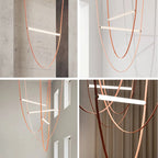 Nowoczesna lampa ze skórzanym paskiem w minimalistycznym stylu, idealna do nowoczesnych wnętrz