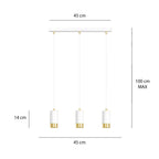 FUMIKO 3 WH/GOLD