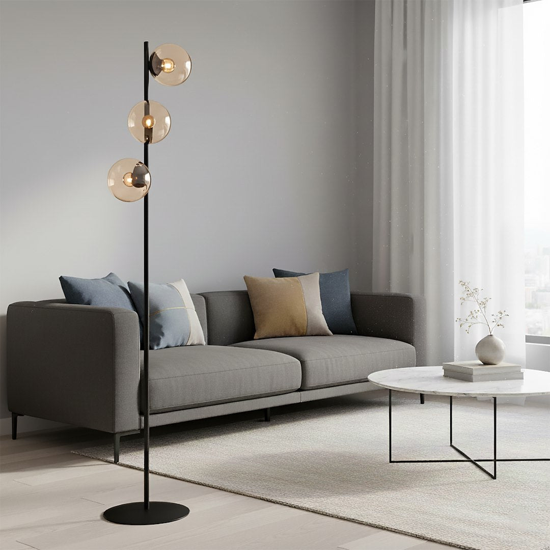 Emibig Rossi LP3, szkło miodowe – designerska lampa stojąca