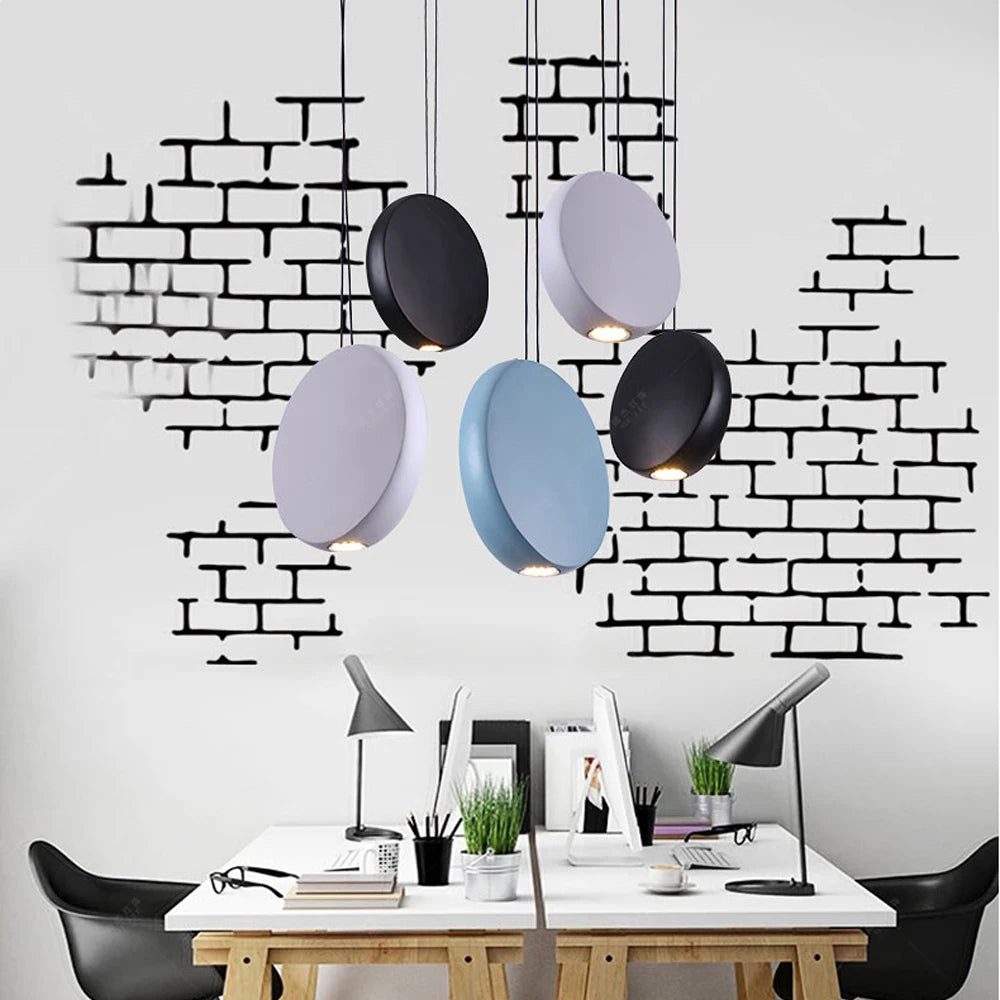 Nowoczesna lampa wisząca LED z metalu i żywicy 3-5 źródeł światła
