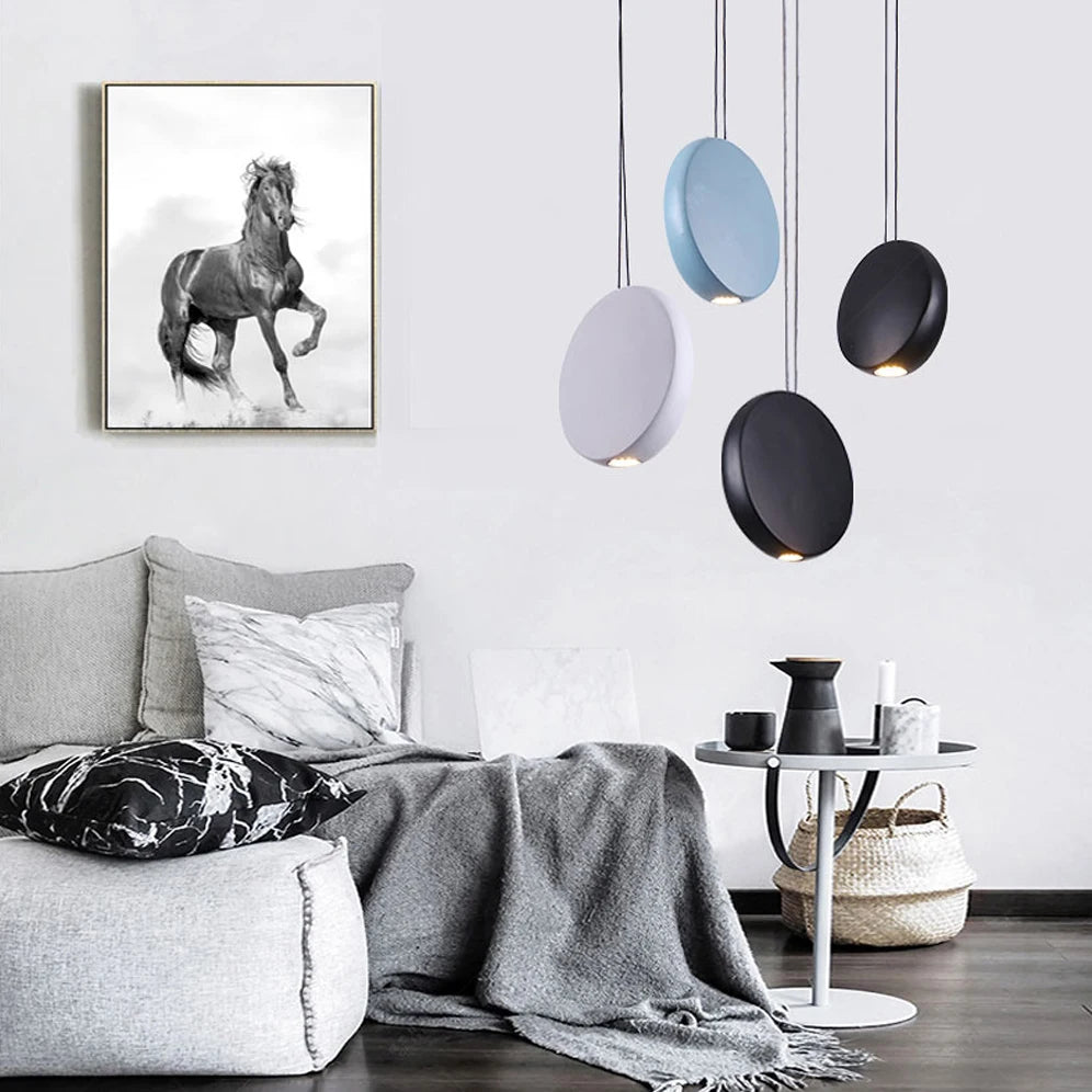 Nowoczesna lampa wisząca LED z metalu i żywicy 3-5 źródeł światła