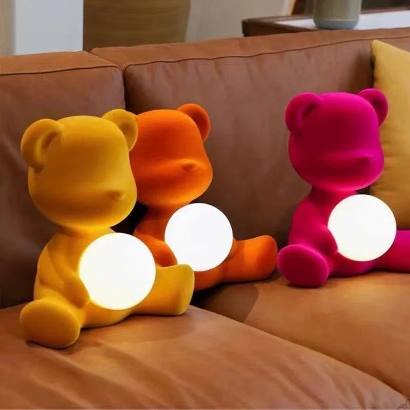 Lampa stołowa dziecięca z misiem teddy dekoracja pokoju 32cm