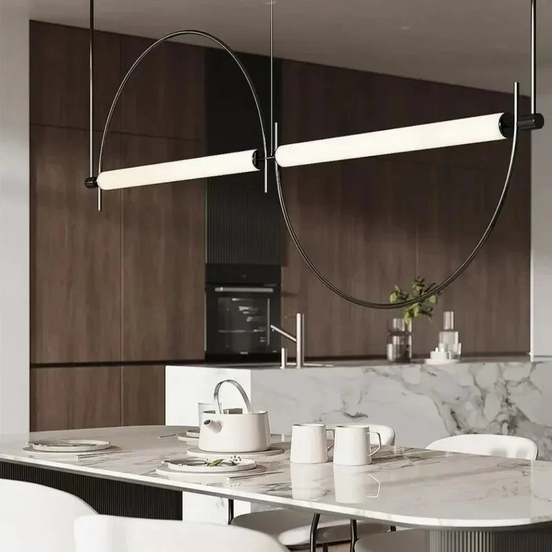 Lampa Wisząca LED Łukowa Minimalistyczna Nowoczesna T-A-001