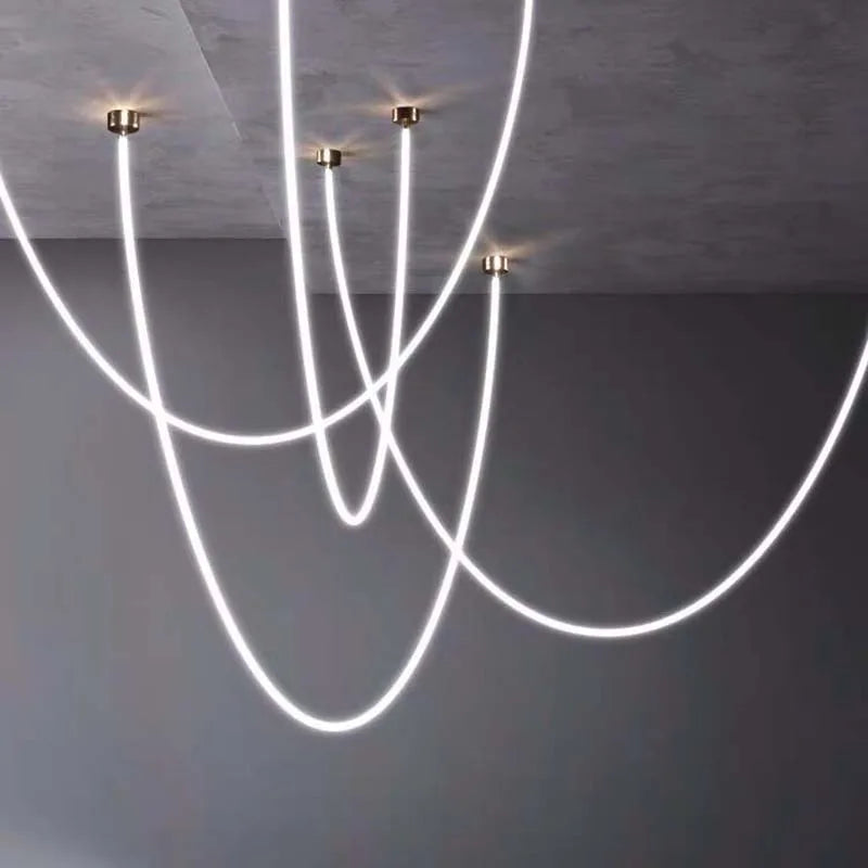 Minimalistyczna Lampa Wisząca LED Nordic z Sylikonowym Wężem 360°