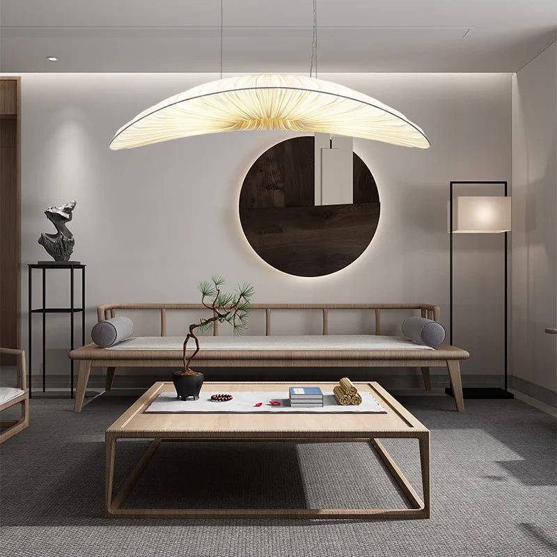 Nowoczesna Lampa Wisząca Żaglowiec Duży Abażur Materiał