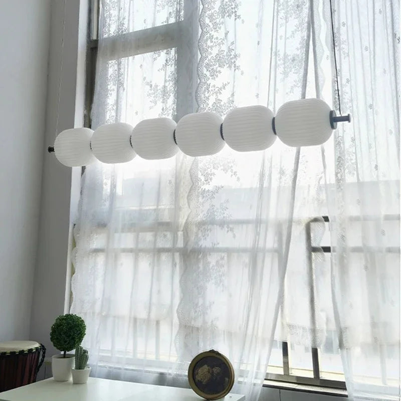 Nowoczesna Lampa Wisząca LED 6-8 Świateł Biała Aluminium