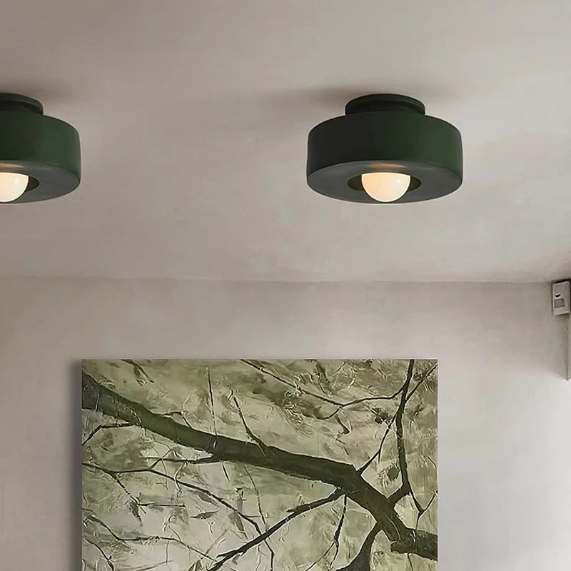 Nowoczesna zielona lampa sufitowa LED do kuchni salonu