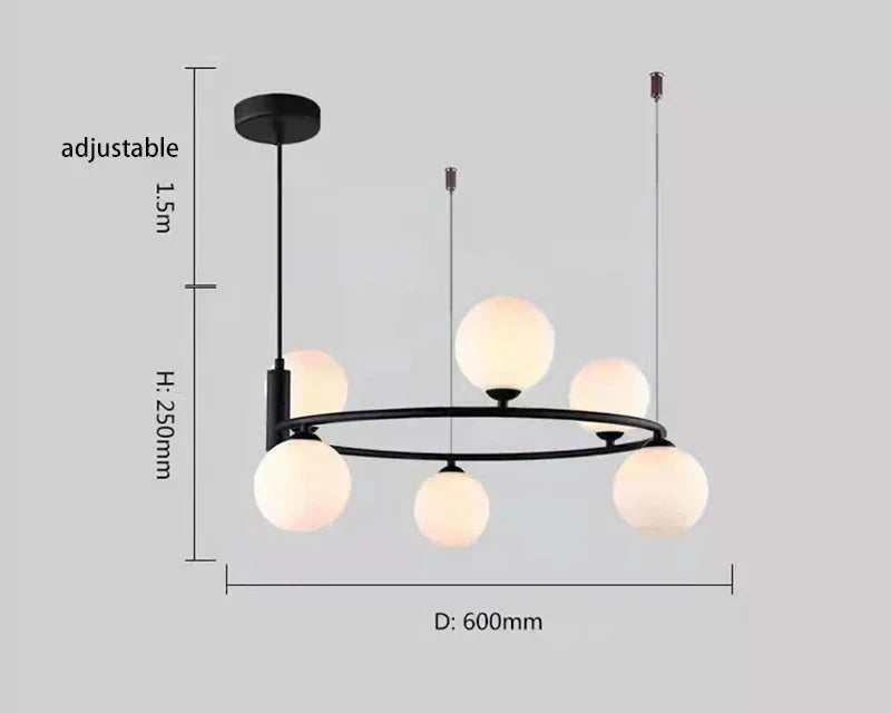 Lampa Wisząca LED Szklana Kula Magiczna Fasolka Nordic