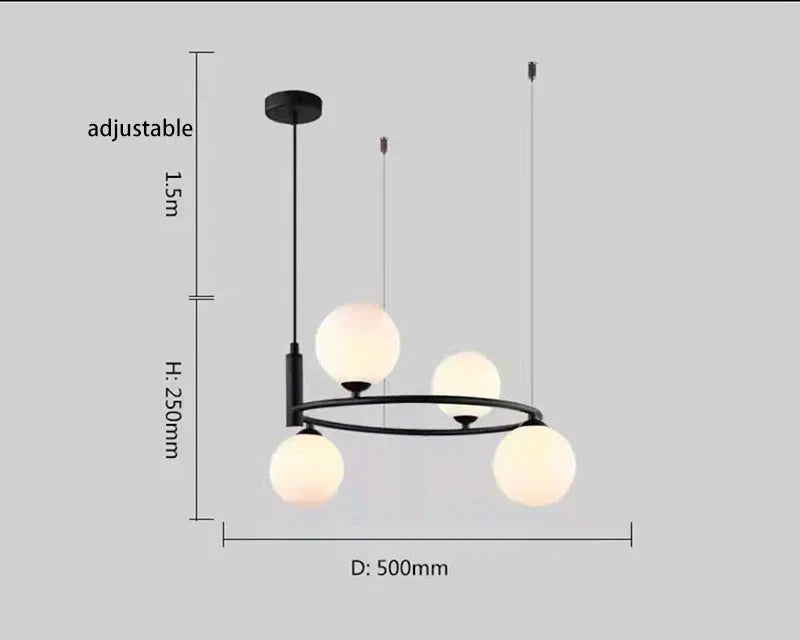 Lampa Wisząca LED Szklana Kula Magiczna Fasolka Nordic
