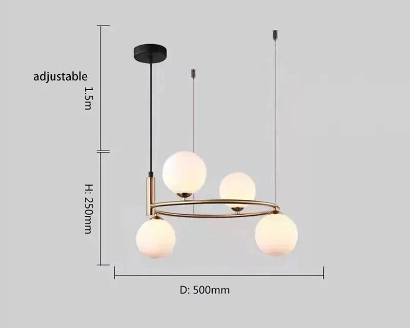 Lampa Wisząca LED Szklana Kula Magiczna Fasolka Nordic