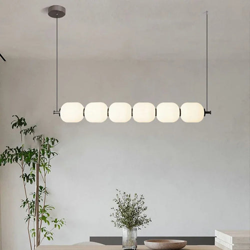 Nowoczesna Lampa Wisząca LED 6-8 Świateł Biała Aluminium