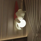 Nordycka lampa ścienna z żywicy LED do pokoju dziecięcego miś