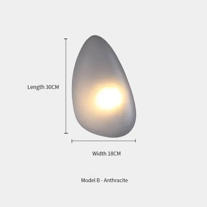 NoEnName_Null model B antracytowa kamienna lampa ścienna 30x18 cm emitująca ciepłe światło lampy dekoracyjne na ścianę