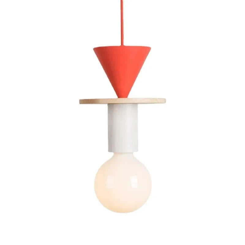 Wisząca Lampa LED Nordic z Drewnianym Abażurem Białym E27