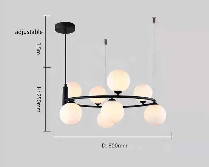 Lampa Wisząca LED Szklana Kula Magiczna Fasolka Nordic