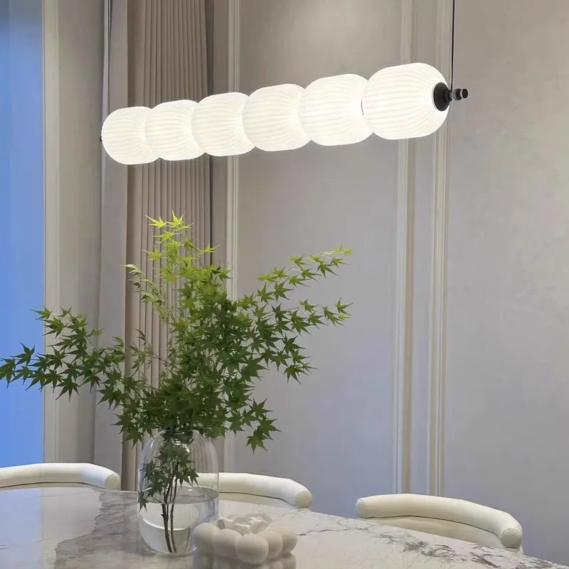 Nowoczesna Lampa Wisząca LED 6-8 Świateł Biała Aluminium