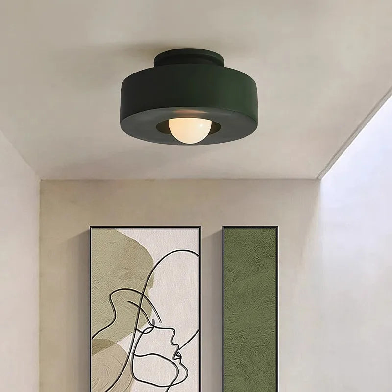 Nowoczesna zielona lampa sufitowa LED do kuchni salonu