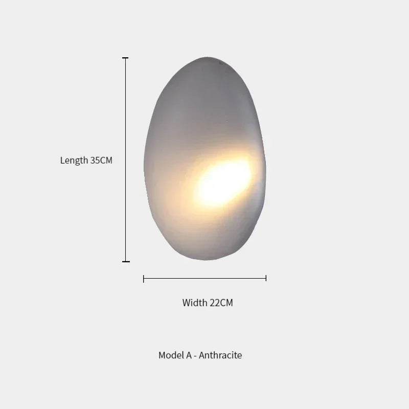 Nowoczesna owalna lampa ścienna w kolorze antracyt z ciepłym światłem i wymiarami 35x22 cm lampy dekoracyjne na ścianę