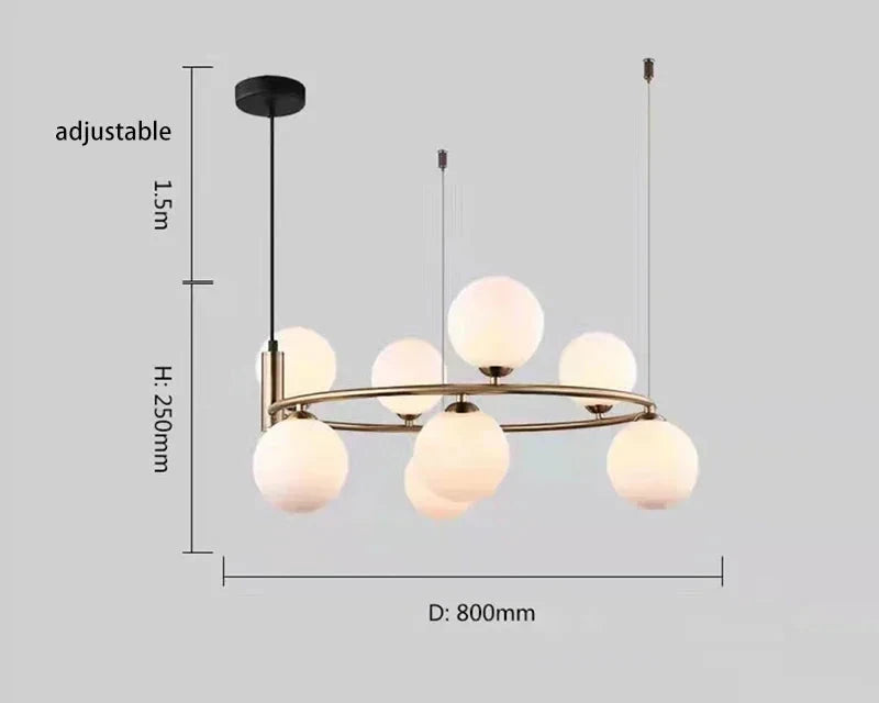 Lampa Wisząca LED Szklana Kula Magiczna Fasolka Nordic