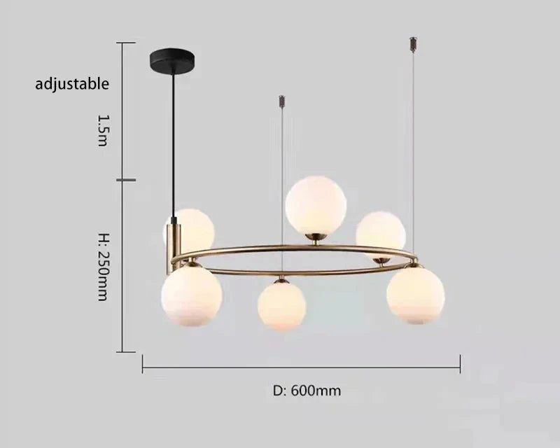Lampa Wisząca LED Szklana Kula Magiczna Fasolka Nordic