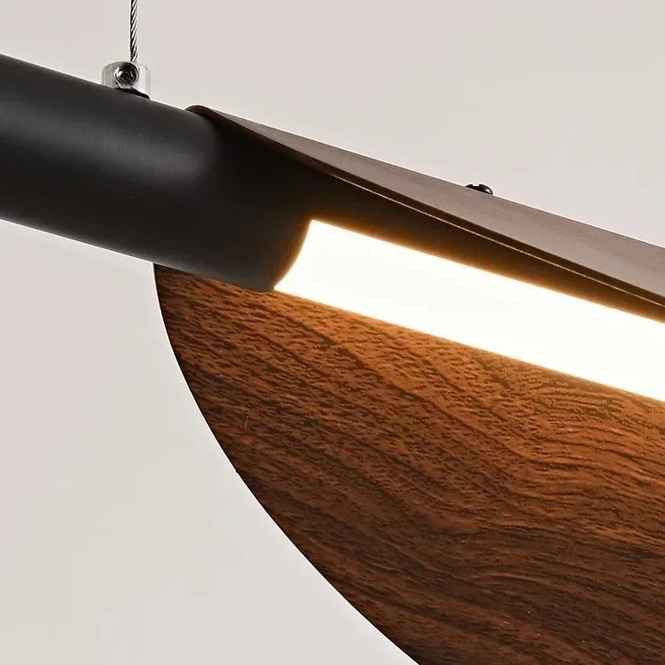 Nordycka Lampa Wisząca LED Liście Drewna Wabi Sabi Japoński Styl