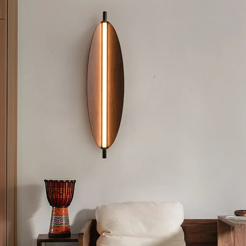 Nordycka Lampa Wisząca LED Liście Drewna Wabi Sabi Japoński Styl