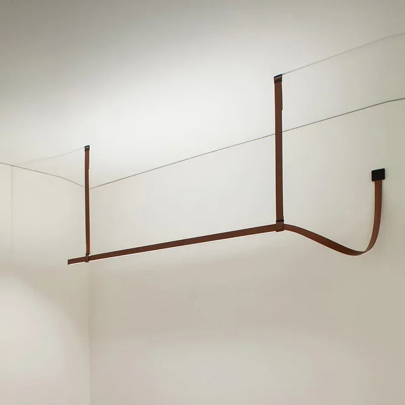 Lampa Wisząca LED Skórzany Pasek Włoska Minimalistyczna Nowoczesna