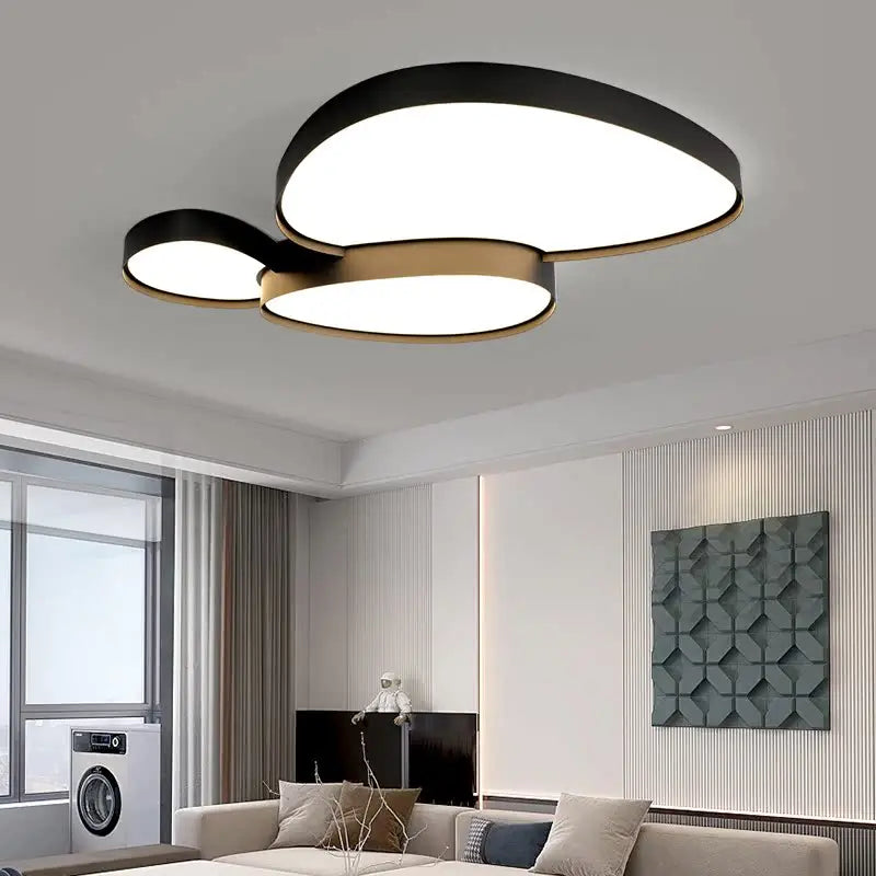 Sterowana pilotem nowoczesna lampa sufitowa LED do salonu jadalni