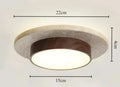 Naturalna lampa sufitowa LED Wabi Sabi z drewna orzechowego D22cm