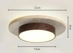 Naturalna lampa sufitowa LED Wabi Sabi z drewna orzechowego D22cm