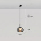 Nowoczesna lampa wisząca szklana z regulowanym kablem LED E14