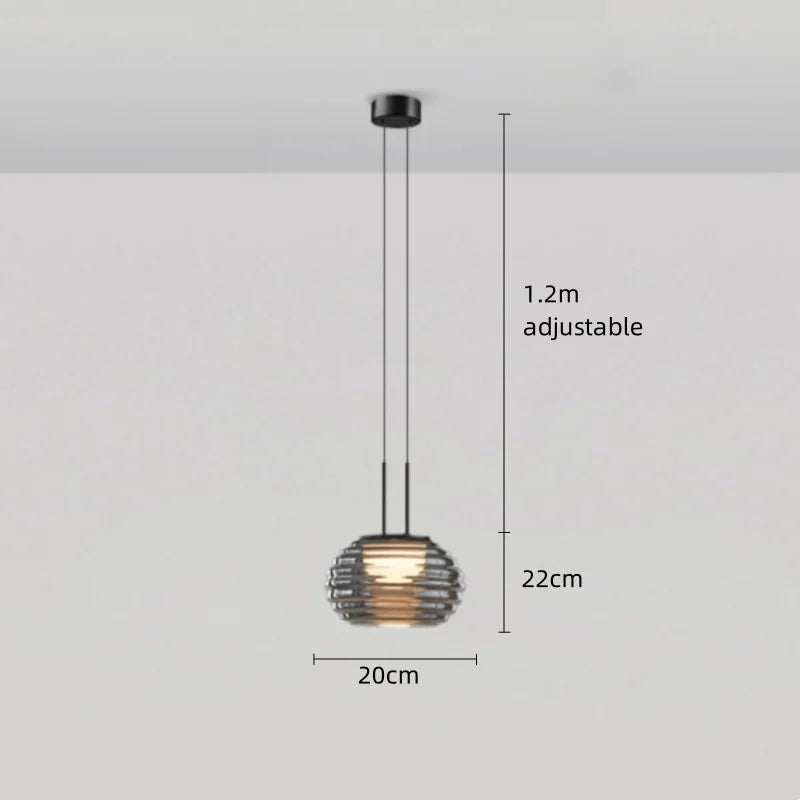 Nowoczesna lampa wisząca szklana z regulowanym kablem LED E14