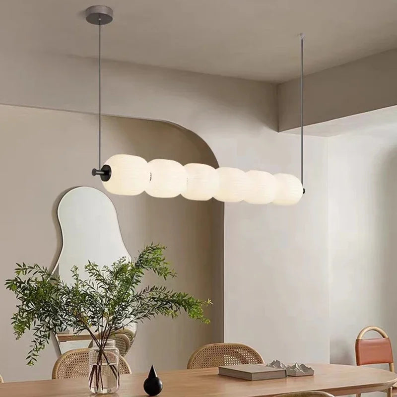 Nowoczesna Lampa Wisząca LED 6-8 Świateł Biała Aluminium