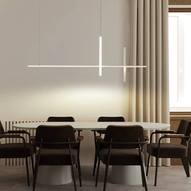 Nowoczesny Regulowany Żyrandol LED Czarny Minimalistyczny Do Jadalni