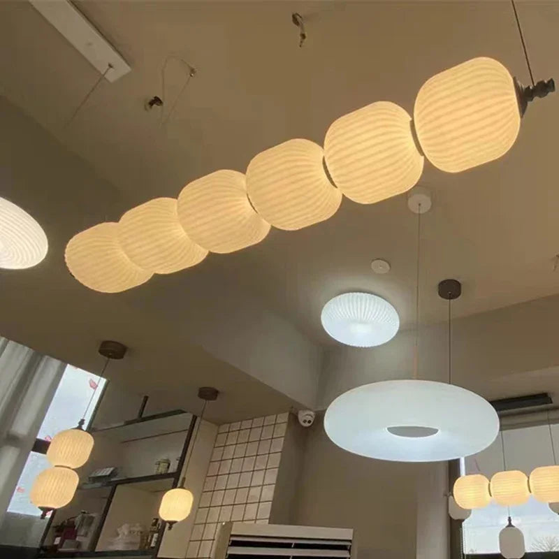 Nowoczesna Lampa Wisząca LED 6-8 Świateł Biała Aluminium