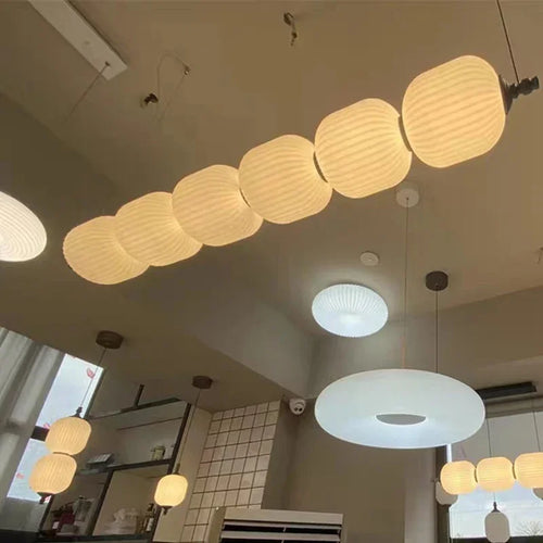 Nowoczesna Lampa Wisząca LED 6-8 Świateł Biała Aluminium