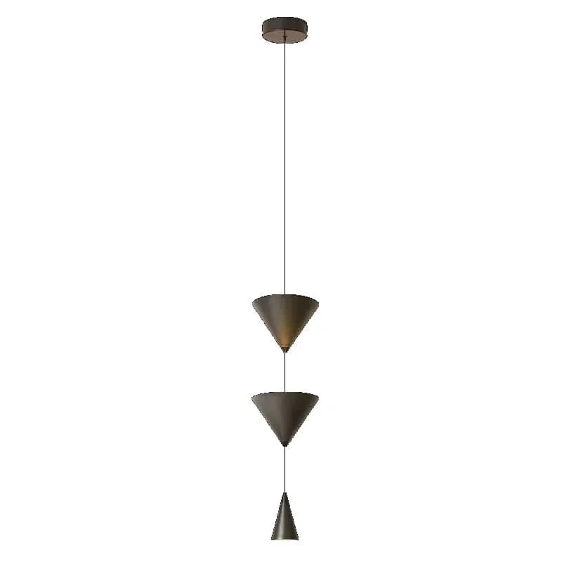 Nowoczesna lampa do salonu TAONUANSHU z trzema stożkowatymi kloszami w czarnym kolorze