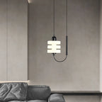 Designerska lampa wisząca DAMIASMIL, biały kolor, kadr przód, idealna do nowoczesnego salonu