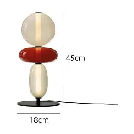 Designerska lampa biurkowa JIANKEXING o nowoczesnym geometrycznym kształcie z czerwono-beżowymi elementami