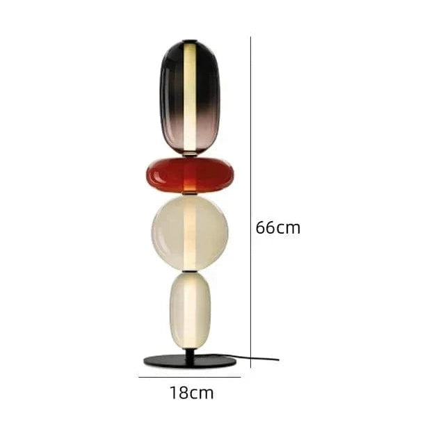 JIANKEXING designerska lampa biurkowa z kolorowymi szkłami o wysokości 66 cm i podstawą 18 cm