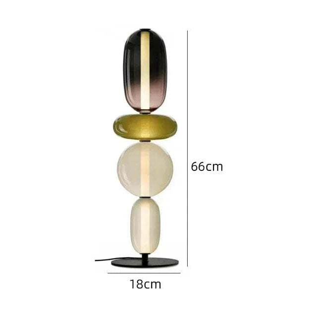 Designerska lampa biurkowa JIANKEXING z kolorowymi szklanymi kloszami o wysokości 66 cm