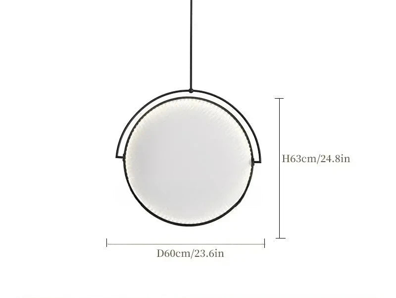 Designerska lampa wisząca Jaśnie Panie, okrągła, biała, przód, do nowoczesnych wnętrz
