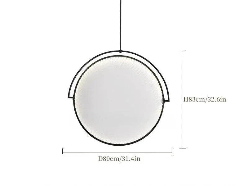 Jaśnie Panie designerska lampa wisząca, okrągła, biała, przód, do salonu