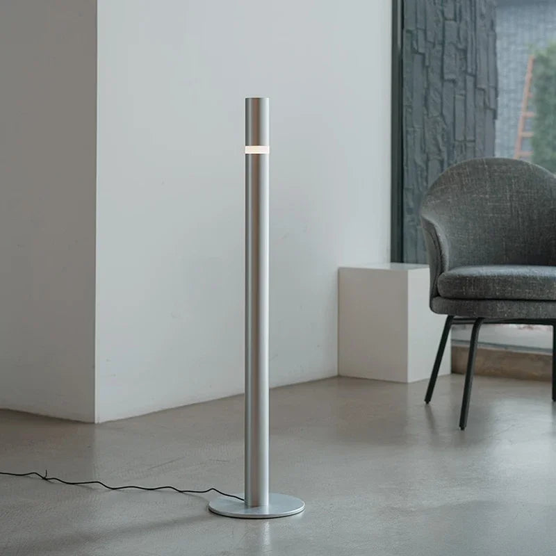 Designerska lampa podłogowa CHUBAN nowoczesna srebrna stojąca lampa LED do salonu