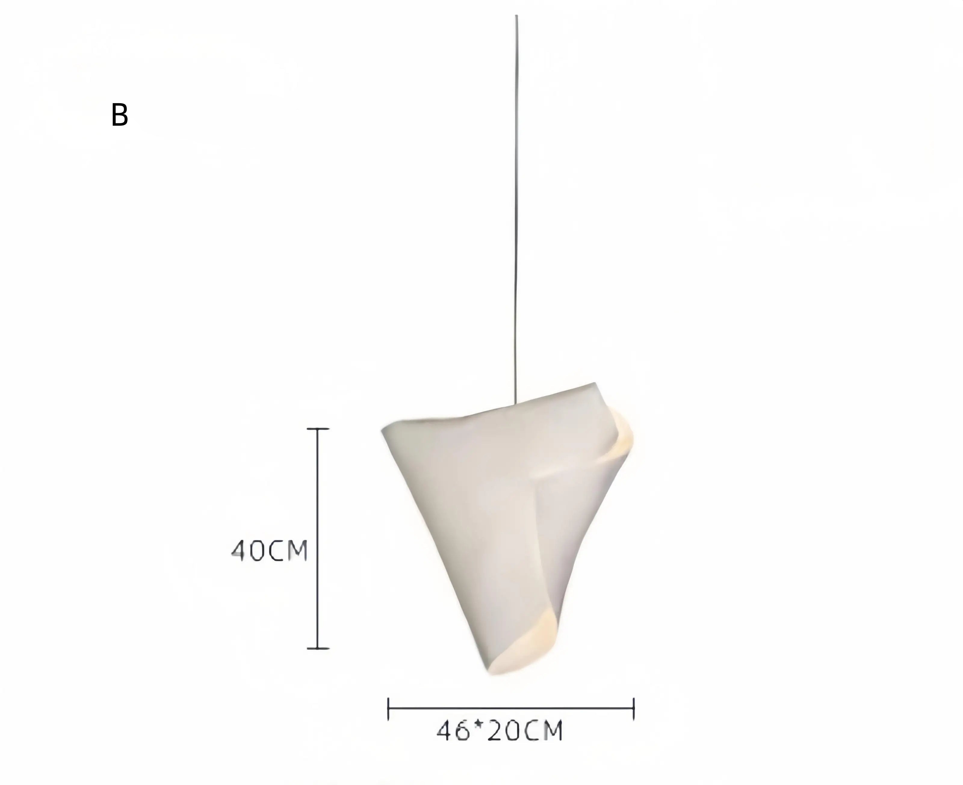 Designerska lampa wisząca w nowoczesnym stylu, w kolorze białym, o wymiarach 46x20cm